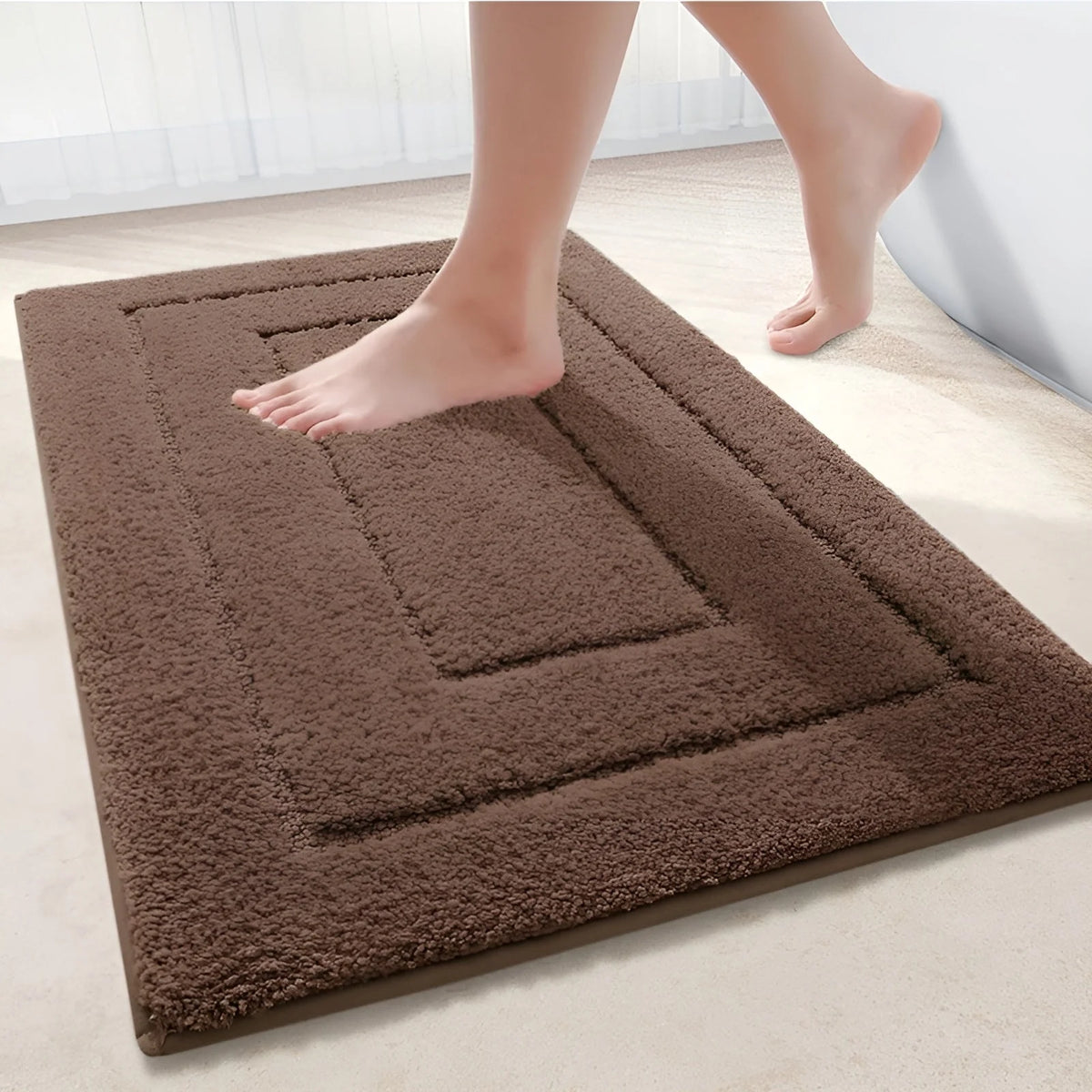 Bath Mat Microfiber Absorbent Non-Slip Machine Washable