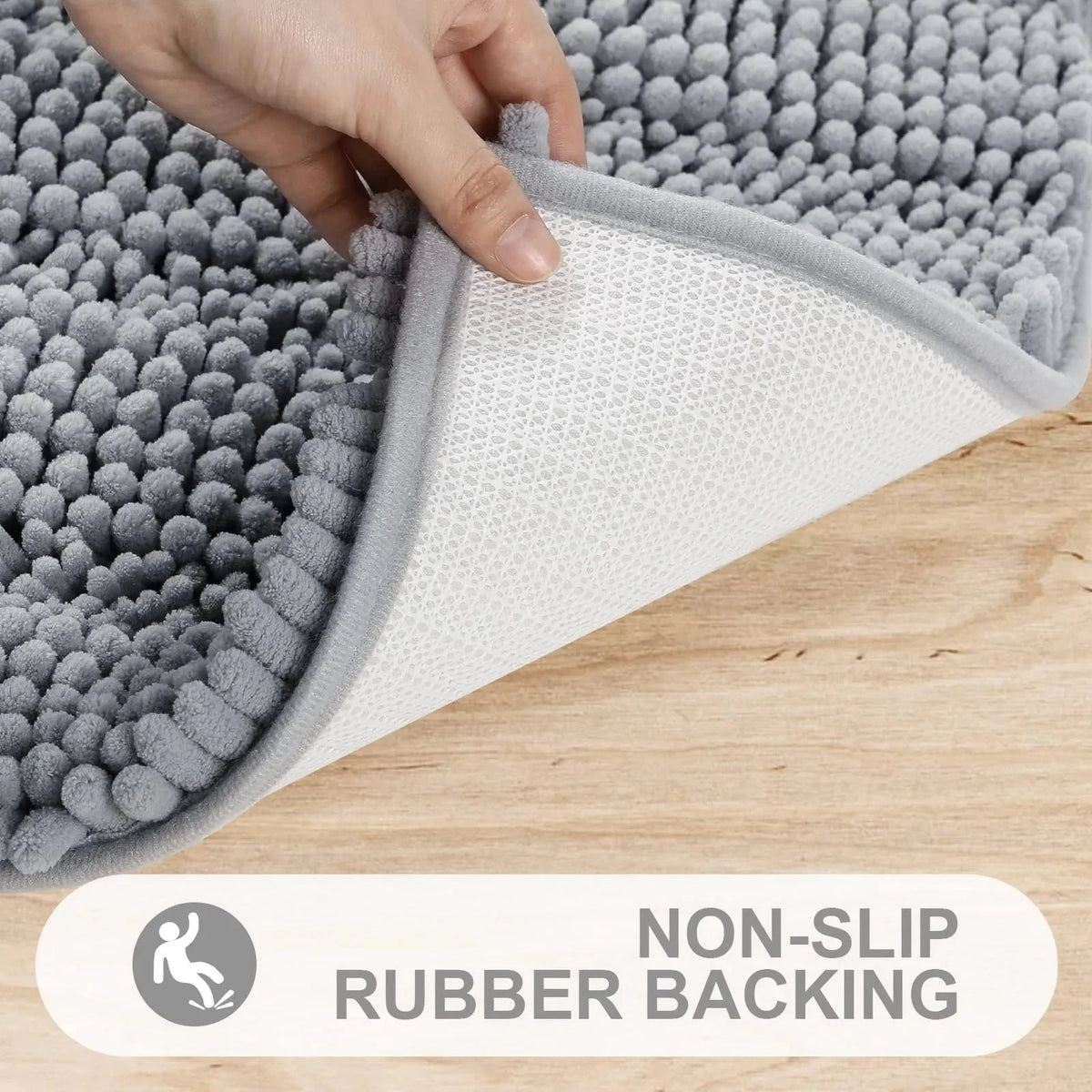 Bath Mat Non-Slip Quick-Absorbent Plush Cushioned Texture