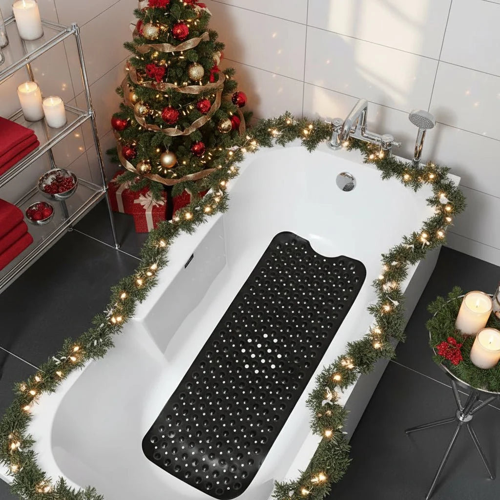 Bath Mat Non-Slip Suction Cup Grip Machine Washable