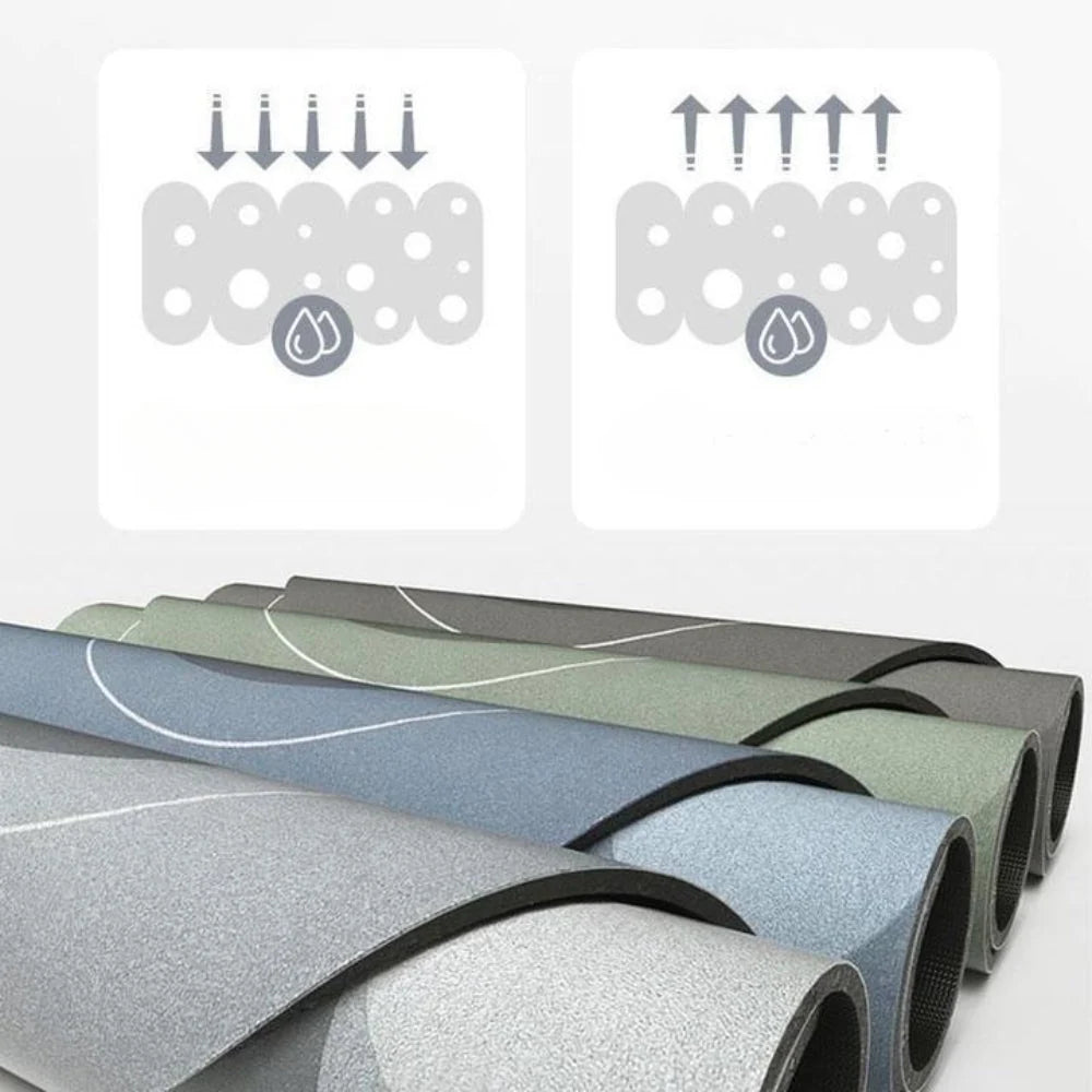 Bath Mat Quick-Drying Microfiber & Non-Slip Backing