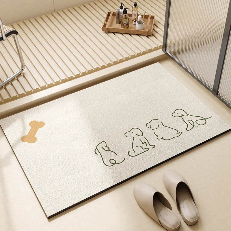 Bath Mat Rapid-Drying Diatomaceous Earth Non-Slip Backing
