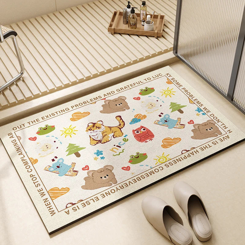 Bath Mat Rapid-Drying Diatomaceous Earth Non-Slip Backing