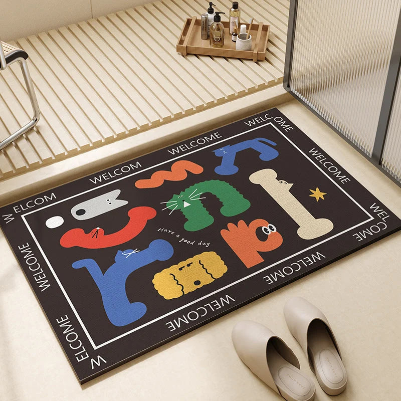 Bath Mat Rapid-Drying Diatomaceous Earth Non-Slip Backing