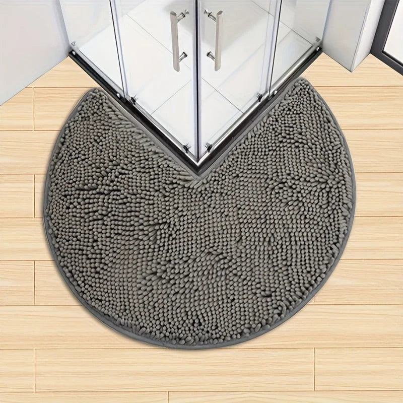 Bath Mat Round Chenille Non-Slip Quick-Drying