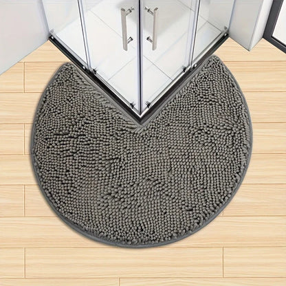 Bath Mat Round Chenille Non-Slip Quick-Drying