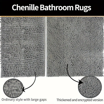 Bath Mat Round Chenille Non-Slip Quick-Drying