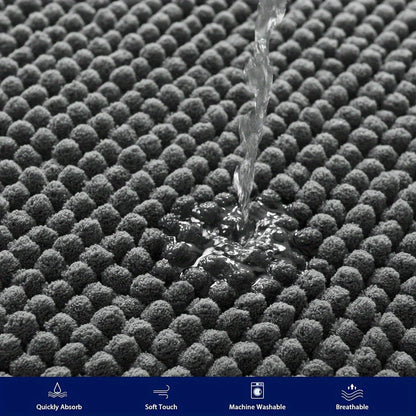 Bath Mat Round Chenille Non-Slip Quick-Drying