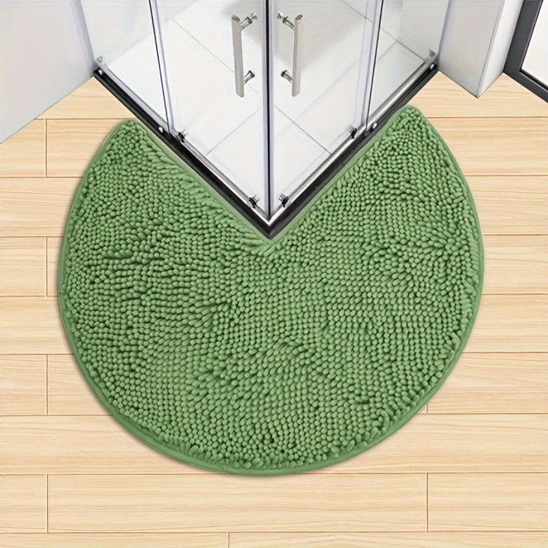 Bath Mat Round Chenille Non-Slip Quick-Drying