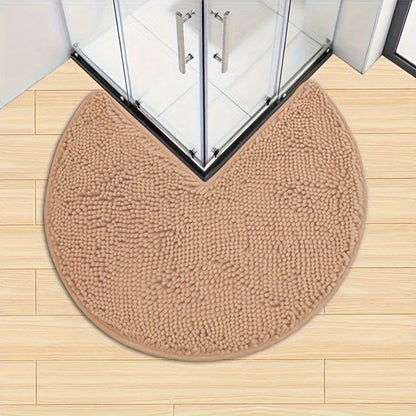 Bath Mat Round Chenille Non-Slip Quick-Drying