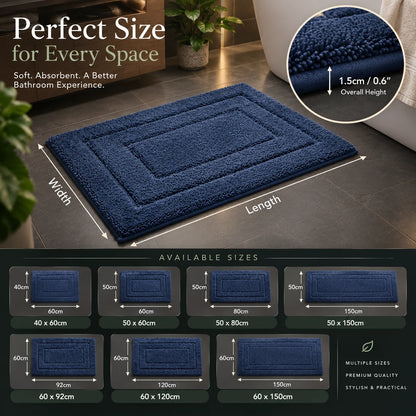 Bath Mat & Runner Absorbent Microfiber Non-Slip Machine Washable