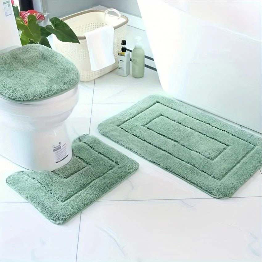 Bath Mat Set Non-Slip Quick-Drying Microfiber Set of 2