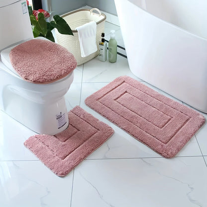 Bath Mat Set Non-Slip Quick-Drying Microfiber Set of 2