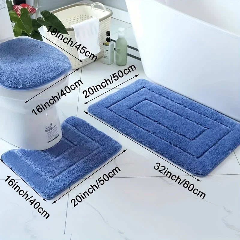 Bath Mat Set Non-Slip Quick-Drying Microfiber Set of 2