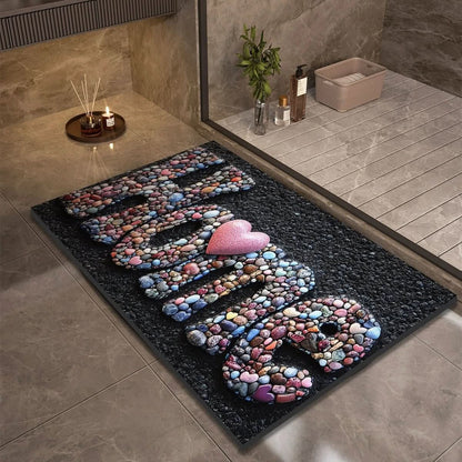 Bath Mat Stone-Look Ultra-Fast Drying & Non-Slip Backing