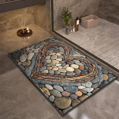 Bath Mat Stone-Look Ultra-Fast Drying & Non-Slip Backing