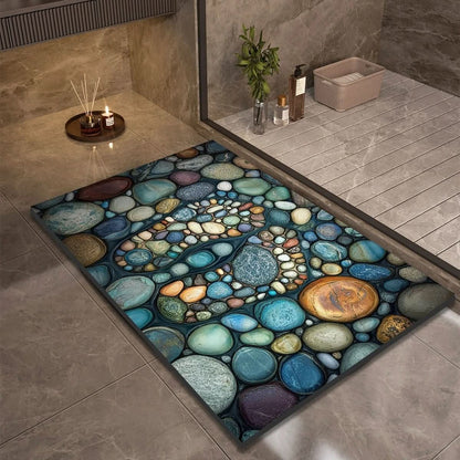 Bath Mat Stone-Look Ultra-Fast Drying & Non-Slip Backing