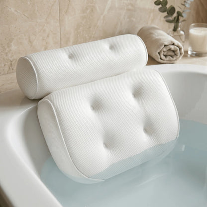Bath Pillow Ergonomic Neck & Head Support Quick-Dry Mesh