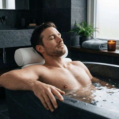 Bath Pillow Ergonomic Neck & Head Support Quick-Dry Mesh