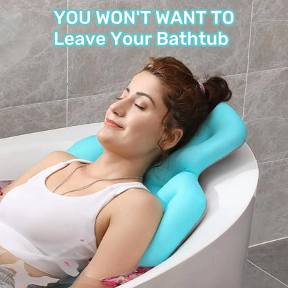Bath Pillow Full-Body Support Breathable Mesh Non-Slip Suction Cups