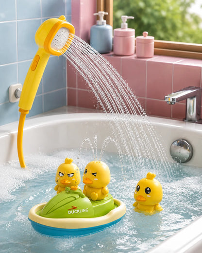 Bath Toy Set Battery-Operated Shower Head & Squirting Ducks