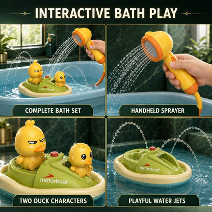 Bath Toy Set Battery-Operated Shower Head & Squirting Ducks