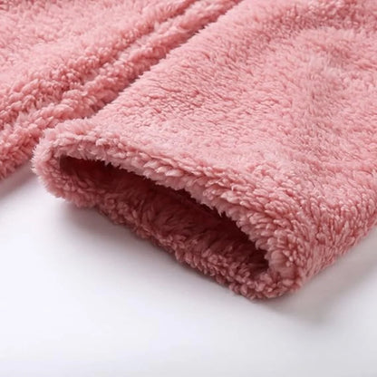 Bathrobe Fleece Hood & Deep Pockets Adjustable Waist