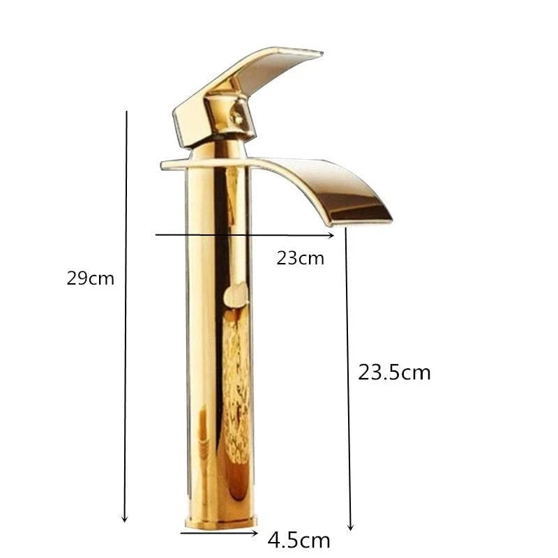 Bathroom Faucet Brass Waterfall Spout Single-Handle