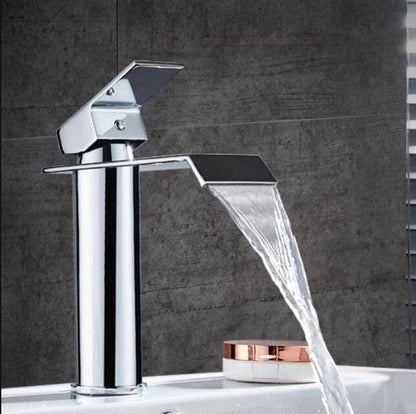 Bathroom Faucet Brass Waterfall Spout Single-Handle