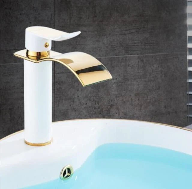 Bathroom Faucet Brass Waterfall Spout Single-Handle
