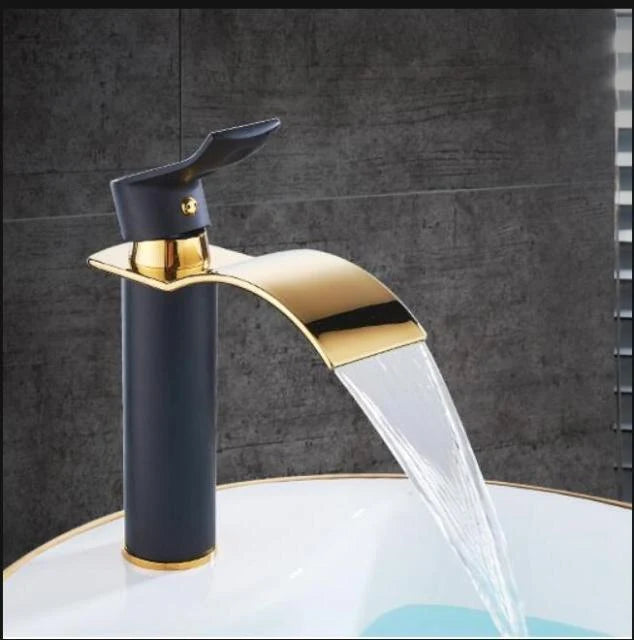 Bathroom Faucet Brass Waterfall Spout Single-Handle