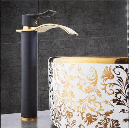 Bathroom Faucet Brass Waterfall Spout Single-Handle