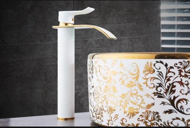 Bathroom Faucet Brass Waterfall Spout Single-Handle