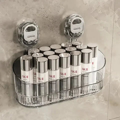 Bathroom Shelf Suction Cup Tool-Free Repositionable Without Wall Damage
