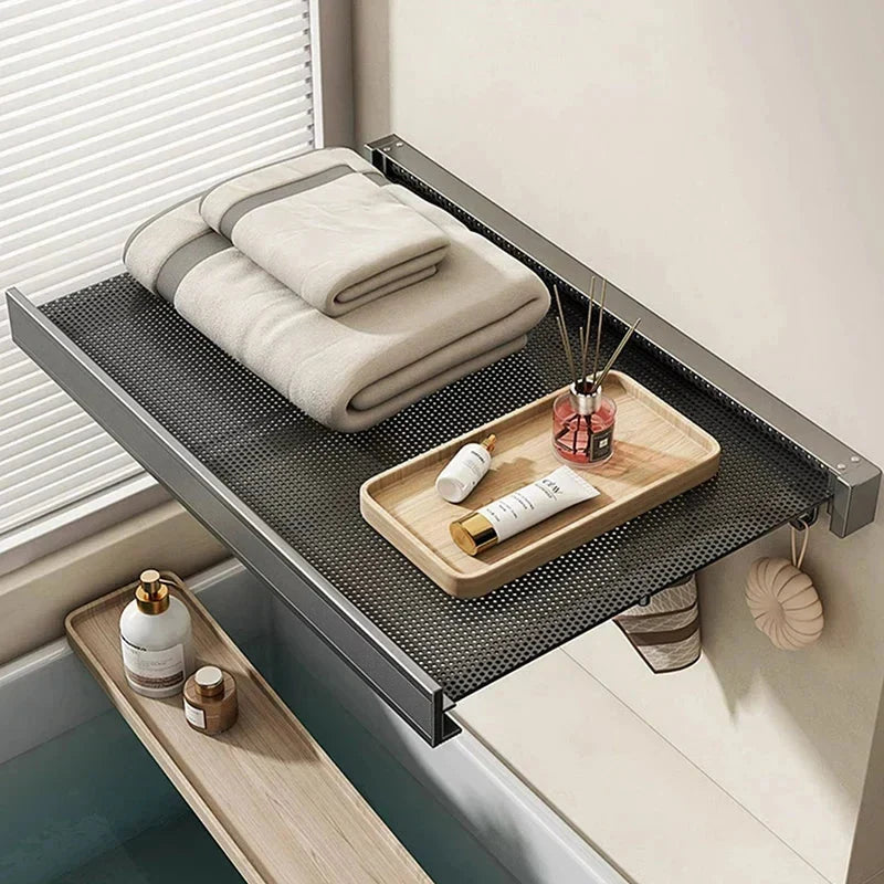 Bathroom Towel Storage Rack Suction-Mount Shelves & Hangers