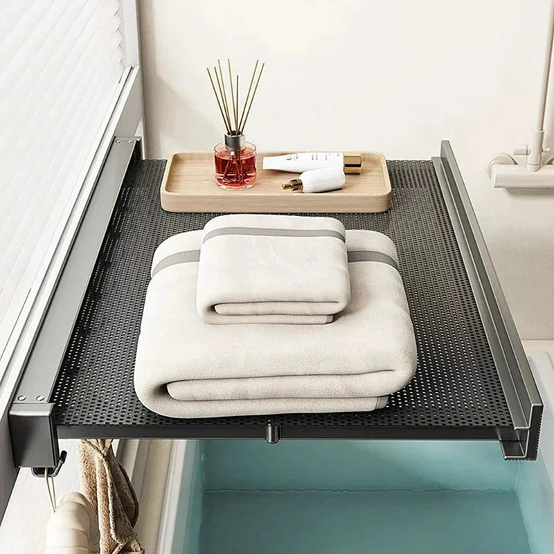 Bathroom Towel Storage Rack Suction-Mount Shelves & Hangers