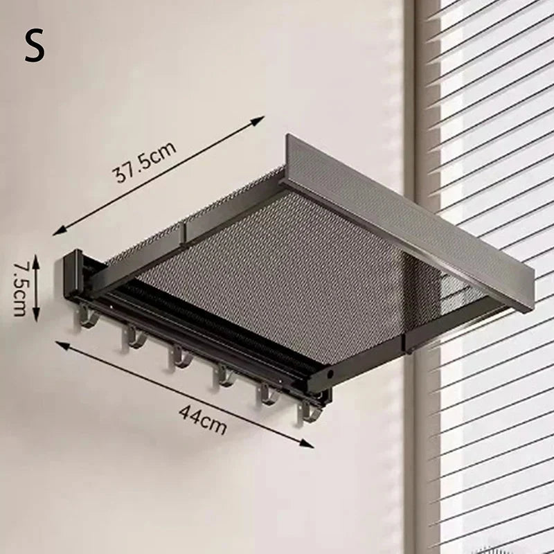Bathroom Towel Storage Rack Suction-Mount Shelves & Hangers