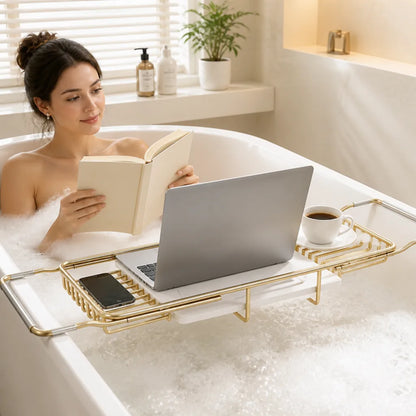 Bathtub Shelf Extendable Stainless Steel & Rust-Proof