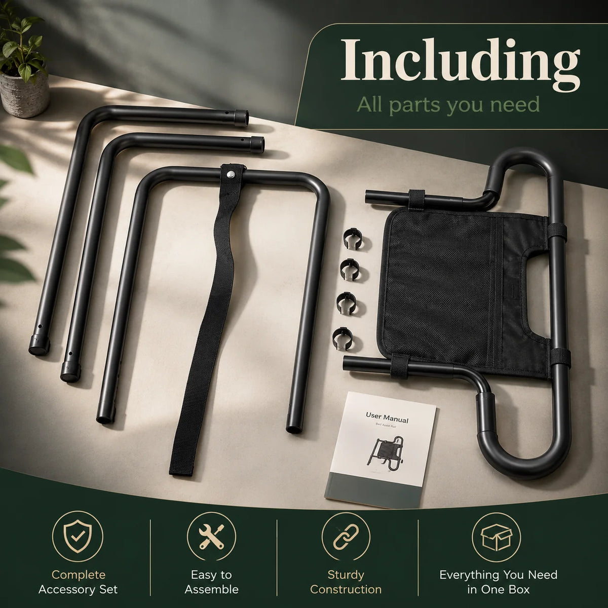 Bed Safety Rail Under Mattress Tool-Free 300 lb Capacity
