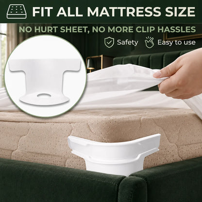 Bed Sheet Gripper Straps Adjustable Elastic ABS Clips