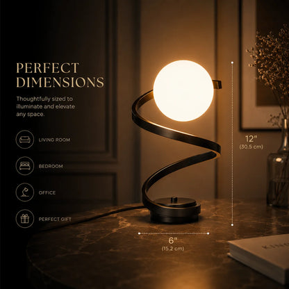 Bedside Table Lamp Glass Body Built-In LED & Switch
