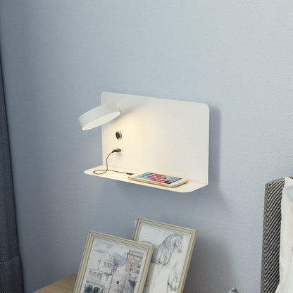 Bedside Wall Lamp Adjustable Three-Color LED USB Charging Port