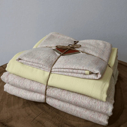 Bedspread Set Cotton-Linen Blend Quilted 4-Piece Set