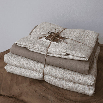 Bedspread Set Cotton-Linen Blend Quilted 4-Piece Set