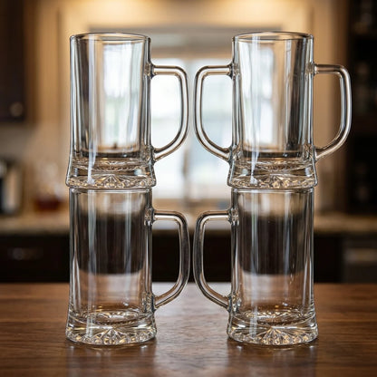 Beer Mug Engraved Handled Stein Thick Base