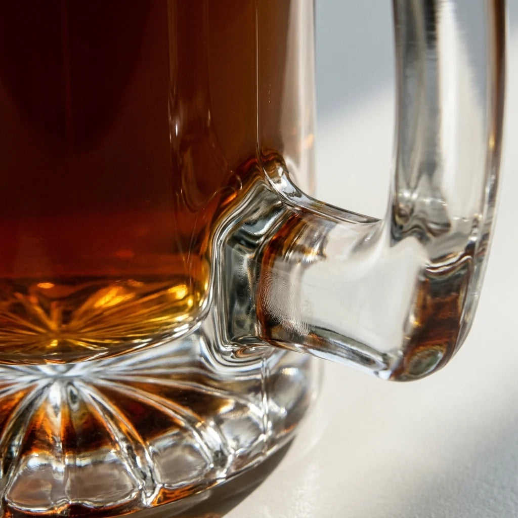 Beer Mug Engraved Handled Stein Thick Base