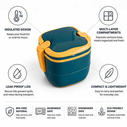 Bento Lunch Box Insulated Leak-Proof 1250ml