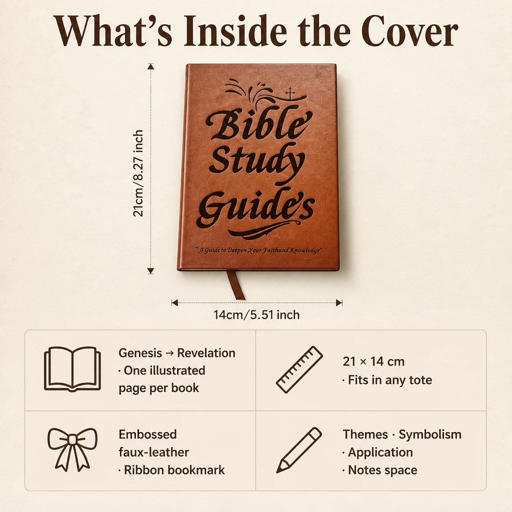 Bible Study Guide Illustrated 66 Books Faux Leather Hardcover