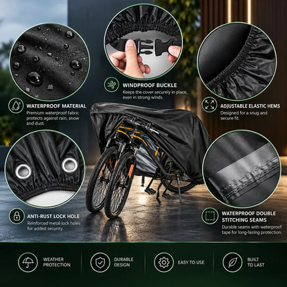Bicycle Cover Waterproof Full Coverage Fits Most Bikes