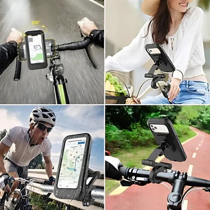 Bicycle Phone Holder Waterproof 360 Degree Rotation