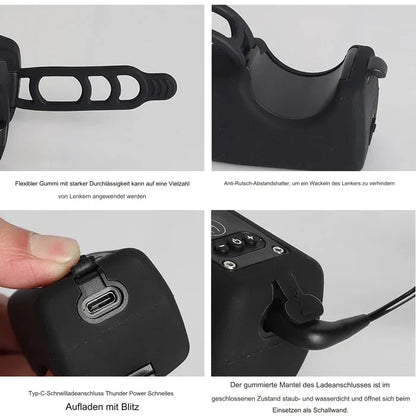 Bike Bell & Light 110dB Alarm Ultra-Bright LED Rechargeable
